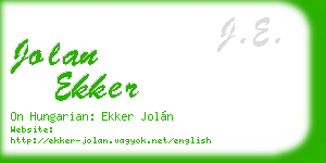 jolan ekker business card